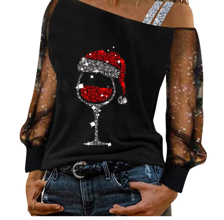 Women's Summer Sling Digital Printed Tulle Top